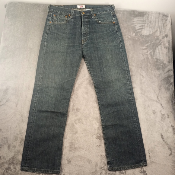 Levis Men's 501 Blue Denim Jeans Size 34x30 - Picture 9 of 9